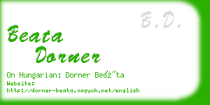 beata dorner business card